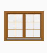 Tilt and Turn Window (two panels) / Double Glazing / 68 mm / Afzelia