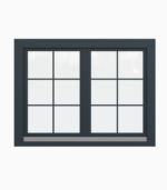 Tilt and Turn Window (two panels) / Double Glazing / 68 mm / Anthracite