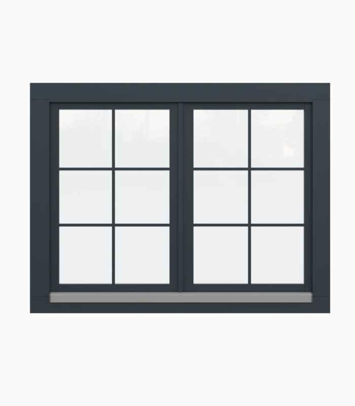 Tilt and Turn Window (two panels) / Double Glazing / 68 mm / Anthracite