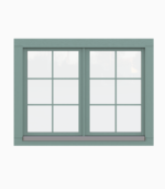 Tilt and Turn Window (two panels) / Double Glazing / 68 mm / Lovage Green