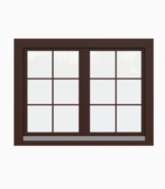 Tilt and Turn Window (two panels) / Double Glazing / 68 mm / Nutwood