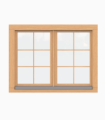 Tilt and Turn Window (two panels) / Double Glazing / 68 mm / Pine