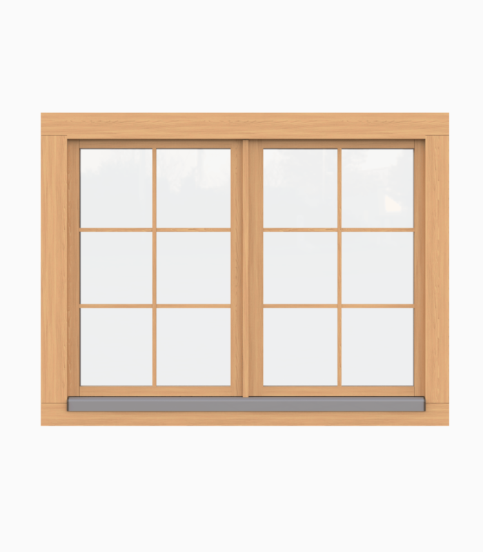 Tilt and Turn Window (two panels) / Double Glazing / 68 mm / Pine