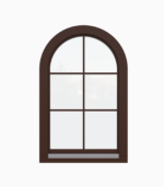 Tilt and Turn Fanlight Window / Double Glazing / 68 mm / Nutwood